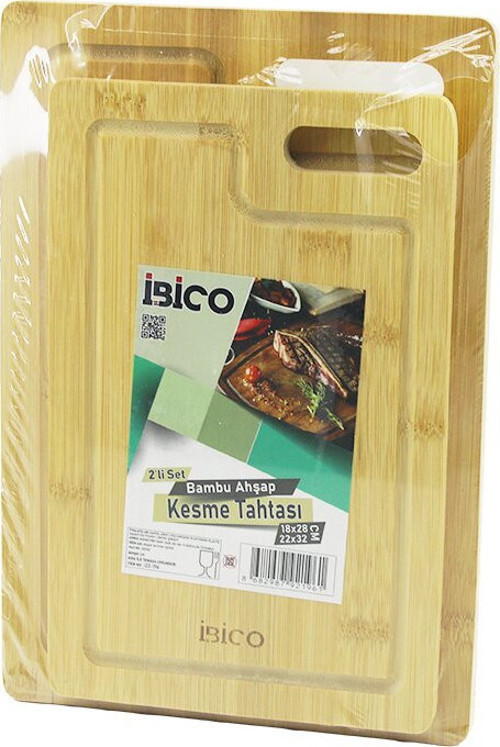 İ22-196 Kesim Panosu ve Kesme Tahtası 18x28x1cm-22x32x1cm 2 Adet Set Kanallı Düz Kenarlı