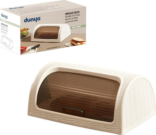 DÜNYA-05330-101 Ekmek Dolabı 420x274x180mm Kar Beyaz Sürgülü Kapak