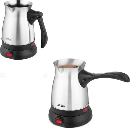 SCM-2992 Elektrikli Cezve 600W 6FİNCAN 500ml 360° Kablosuz Kullanım Çelik Türk Kahve Makinesi