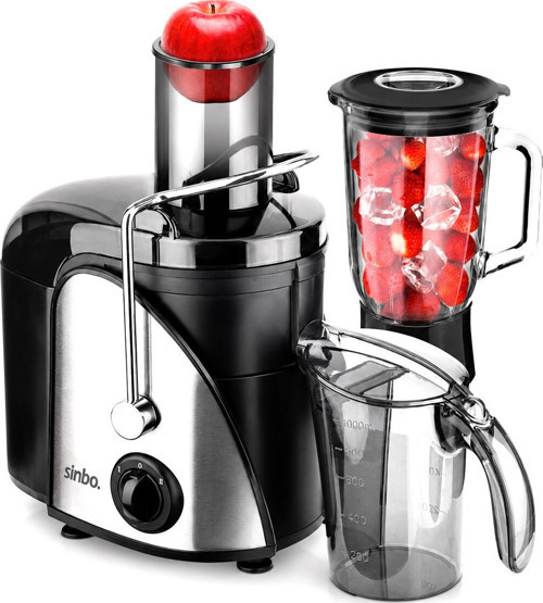 SJ-3195 Katı Meyve ve Sebze Sıkacak Blender Set 600W 1000ml Meyve Suyu Haznesi 2N1