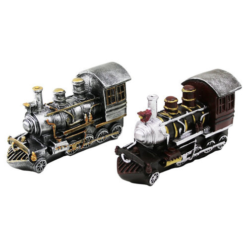 İ12-206-A Vintage Dekoratif Biblo ve Kumbara Renkli 20x12x8cm Tren Reçine
