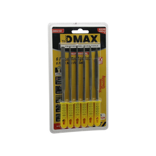 Dmax 4160 Mini Çelik Eğe Seti 6 Adet Düz - Yuvarlak - Yarı Dairesel - Kare - Üçgen