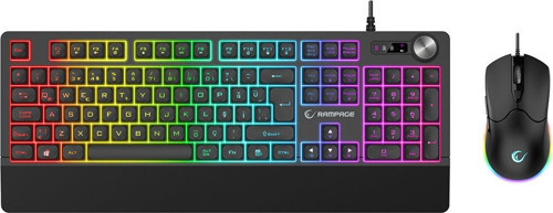 Rampage KM-9858 Jazzy V2 Klavye ve Mouse Set Mekanik RGB Aydınlatma 12800 Dpı Oyuncu USB Kablo