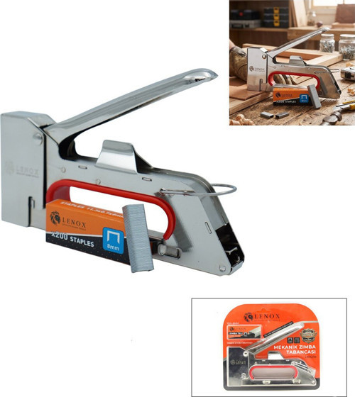 LNX-210 Mekanik Mobilya Zımba Tabancası 13/4-8mm Yedek Zımba Tel