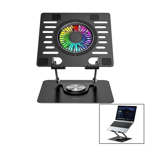 AD-RC36 Katlanabilir Laptop Stand Metal ve Soğutucu Fan RGB Işıklı 2 USB Soket