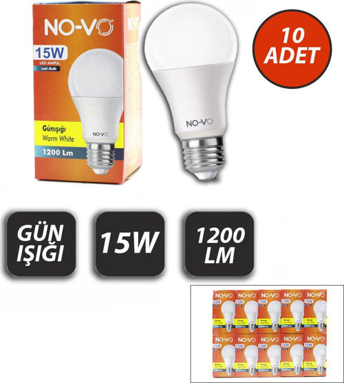 LED Ampul 15W 3000K 1200LM 15.000 Saat Ömür Gün Işık