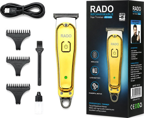 Rado RD-3638 Saç Sakal Kesme ve Traş Makine 3 Kesim Tarak T Bıçak Yağ Şişe USB Sarjlı