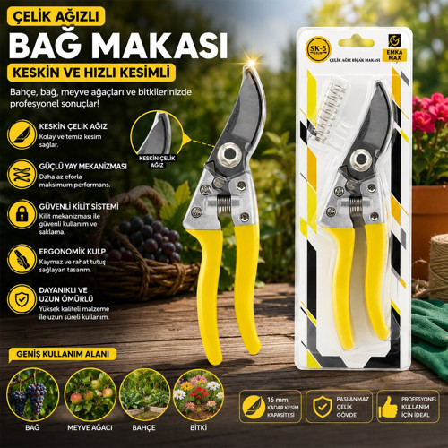 Emka 5523-144 Çelik Ağızlı Bağ Makası