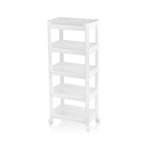 Urve UR-3600 Rafty Geniş Sepet Organizer Düzenleyici 355x220x850mm 5 Katlı Tekerlekli Raf Ünitesi