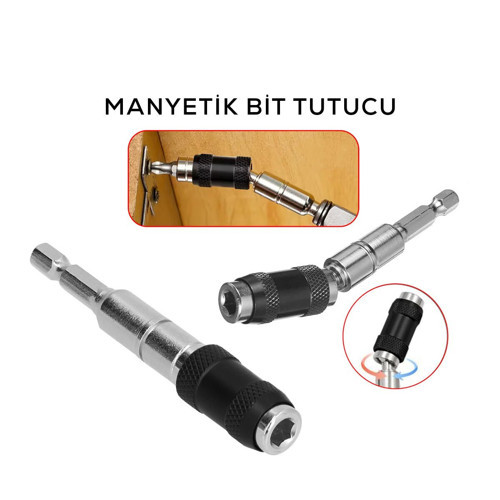 LRD-181 Mafsallı Manyetik Bits Tutucu 1/4 Döner Başlık 0-20°