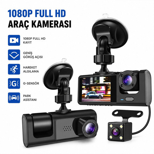 HS-362 Oto Araç İçi Kamera Full Hd 1080P Sensör Park Asistan Hareket Algılama