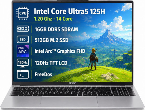 Aspire Lite AL16-71P Intel Core5 125H 16GB 512GB SSD 15.6" FHD FreeDos NX.DCLEY.001