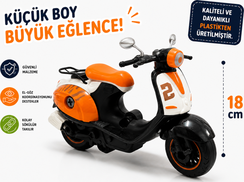 18 cm klasik Oyuncak Scooter motor