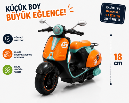 18 cm klasik Oyuncak Scooter motor