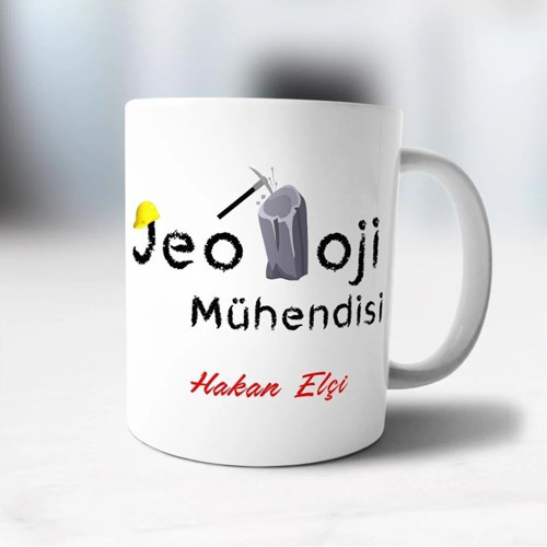 Jeoloji Mühendisi Isme Özel Meslek Kupa Bardak