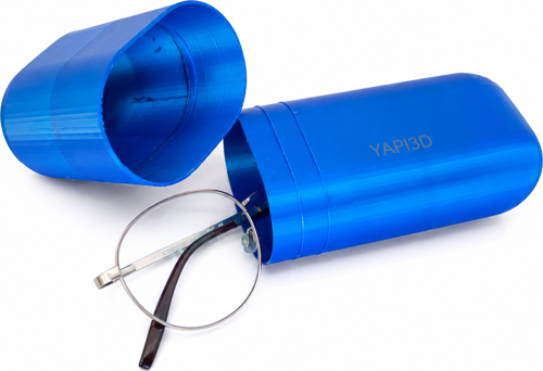 Yapı3D Mavi Gözlük Kutusu Sert Plastik Gözlük Kılıfı Taşıma Saklama Kabı Koruyucu Organizer