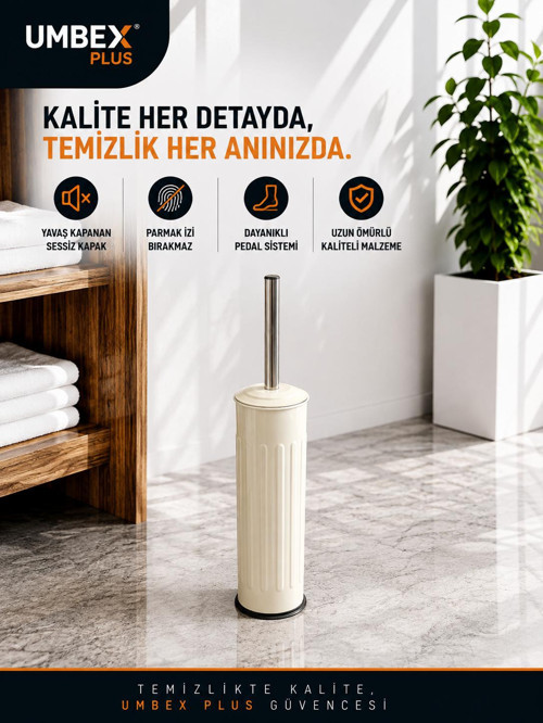 WINTAGE KREM WC FIRÇASI TUVALET FIRCASI KROM KAPLAMA
