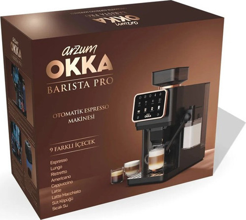 Arzum OK0042 Barista Pro Otomatik Espresso Makinesi 1400W, Duo Heat Teknolojisi, Krom