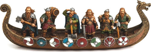 Viking Savaş Gemisi – 6 Viking Figürlü Dekoratif Gemi