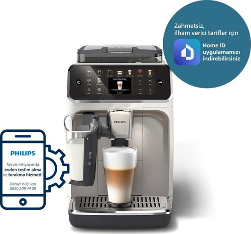 5500 Serisi Tam Otomatik Espresso Makinesi, EP5543/90, Beyaz, Gri