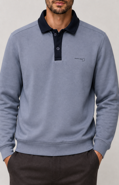 Snap Erkek Regular Fit Düğmeli Kışlık Sweatshirt Antrasit