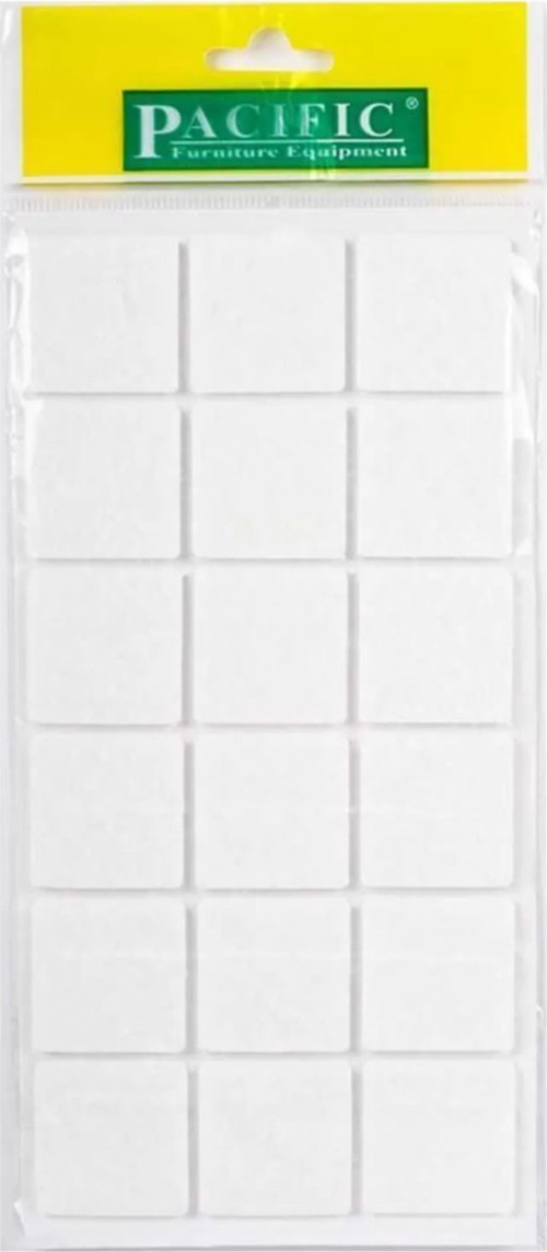 Pacific Kare Yapışkanlı Sandalye Koltuk Mobilya Ayak Keçesi Felt 30x30 Mm Beyaz (1 Adet)