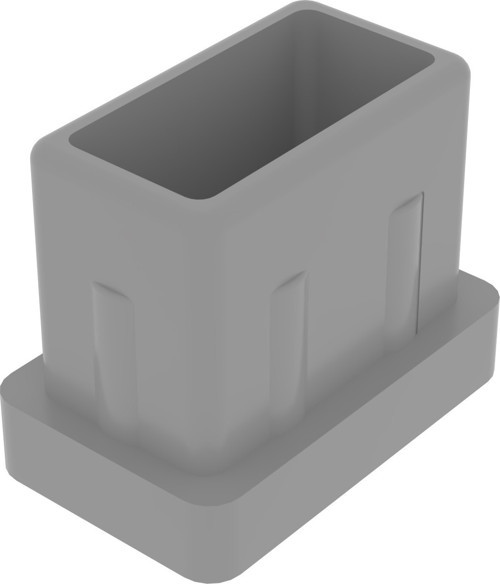 15x25 Mm Düz İç Profil Tapası Gri (20 adet)