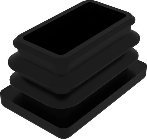 25x40 Mm Profil İçin Kademeli İçe Geçme Profil Tapası, Profil Kapak, Profil Tapa Siyah (2 Adet)