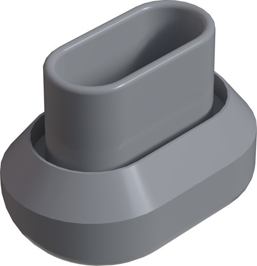 25x50 Mm Elips Profil Tapası 1.5 Mm Ral 7035 (2 Adet)