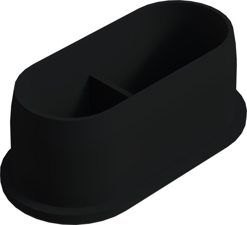25x50 Mm Elips Profil Tapası 1.5 Mm Siyah (20 adet)