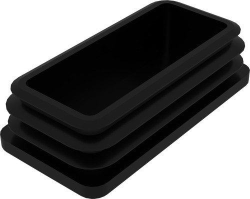 50x100 Mm Profil İçin Kademeli İçe Geçme Profil Tapası, Profil Kapak, Profil Tapa Siyah (2 Adet)