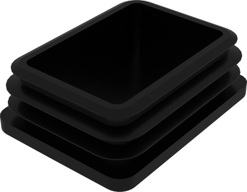 60x80 Mm Profil İçin Kademeli İçe Geçme Profil Tapası, Profil Kapak, Profil Tapa Siyah (2 Adet)
