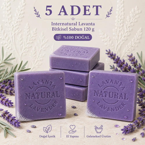 Internatural Lavanta Bitkisel Sabun 120 g - 5 Adet