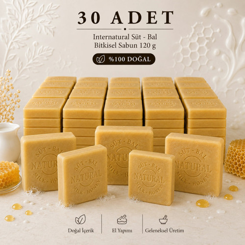 Internatural Süt - Bal Bitkisel Sabun 120 g - 30 Adet