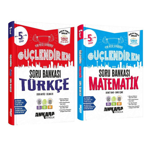 Ankara Yayıncılık 5.Sınıf Matematik ve Türkçe Güçlendiren Soru Bankası Seti 2 Kitap