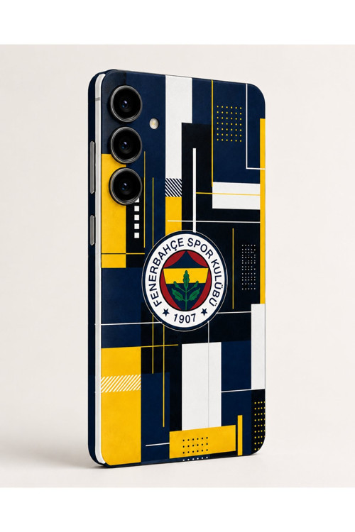 Sarı Lacivert Geometri 1907 — Tüm Telefonlara Uyumlu Kaplama | Sipariş Sonrası Marka ve Modelinizi İletiniz