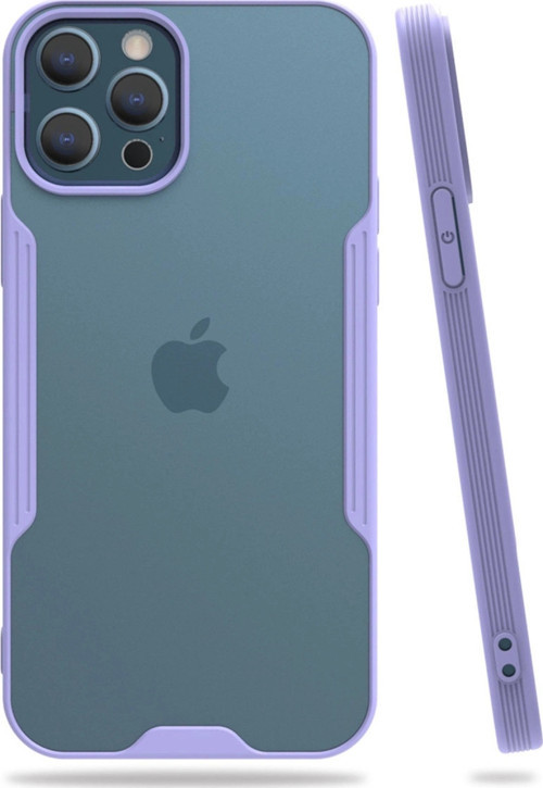 Apple İphone 12 Pro Max Kılıf Platin Silikon - Lila