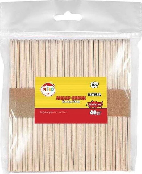 Ahşap Dil Çubuk Kare 114x10x2 MM Naturel 1830