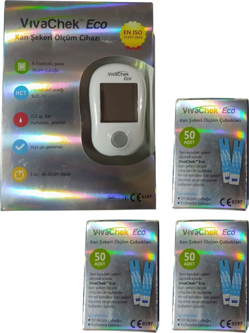 Vivachek Kan Şekeri Ölçüm Cihazı + 150 Adet Strip