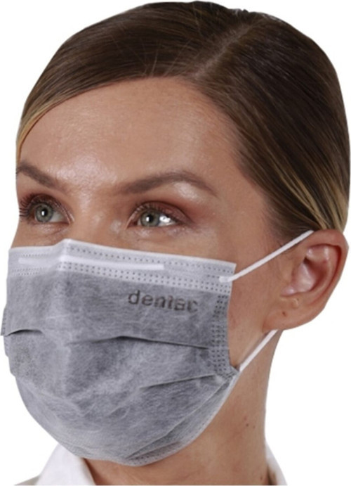 T-Mask 3 Katlı Telli Cerrahi Yüz Maskesi Gri (50'Li Kutu)
