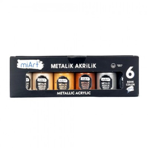 Akrilik Boya Metalik 6 Lı Set 30 Ml