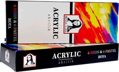 Akrilik 12 Renk x 22 ML Neon/Pastel