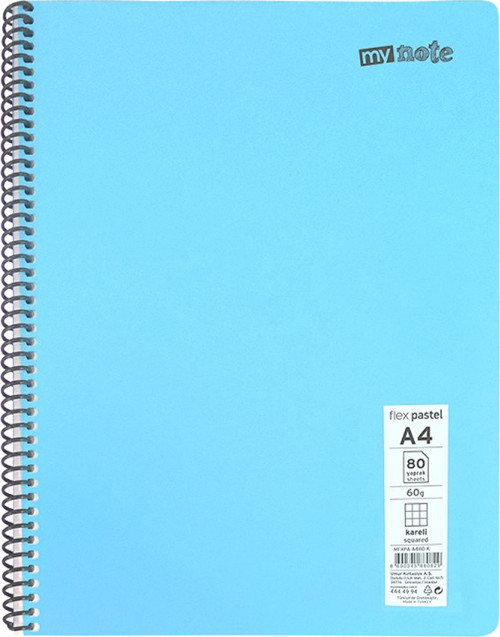 Defter Flex Pastel A4 72 YP Kareli