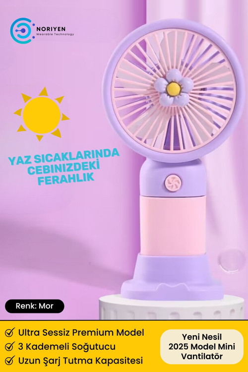 Yeni Nesil Telefon Stantlı Masaüstü Ve El İçin Şarjlı Soğutucu Taşınabilir Mini El Fanı Vantilatör