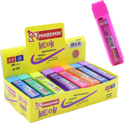 Kurşun Kalem Ucu kısa Min 60 mm Neon 0.9 MM M-602