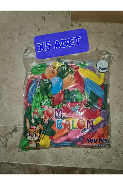 5 Paket Punch Lastikli Balon 500 Adet