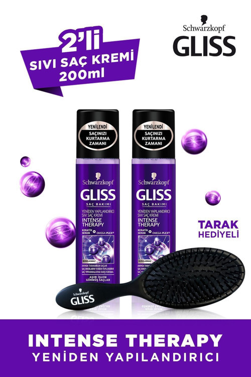 Intense Theraphy Sıvı Saç Kremi 200 Ml X 2 Adet + Saç Fırçası