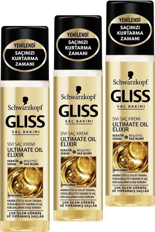 Ultimate Oil Elixir Sıvı Saç Kremi 200 Ml X 3 Adet