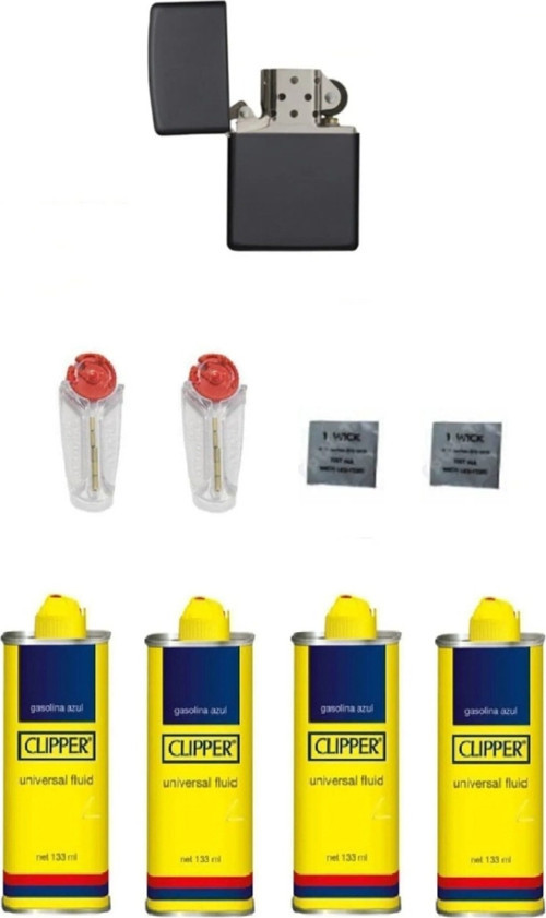 4 Clipper Benzin 2 Taş 2 Fitil 1 Çakmak