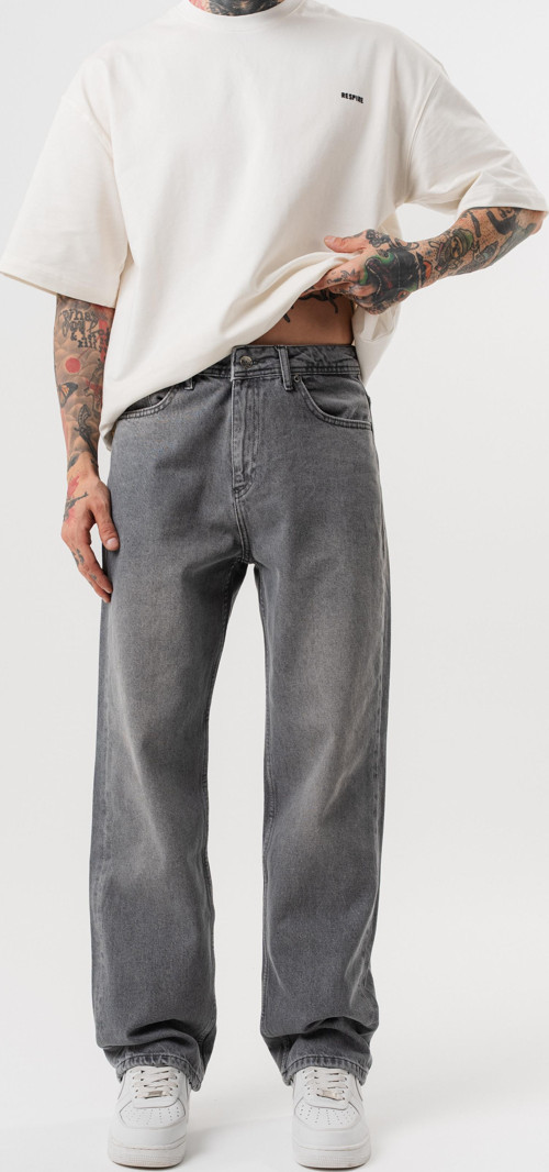 Erkek Washed Baggy Pantolon Koyu Gri